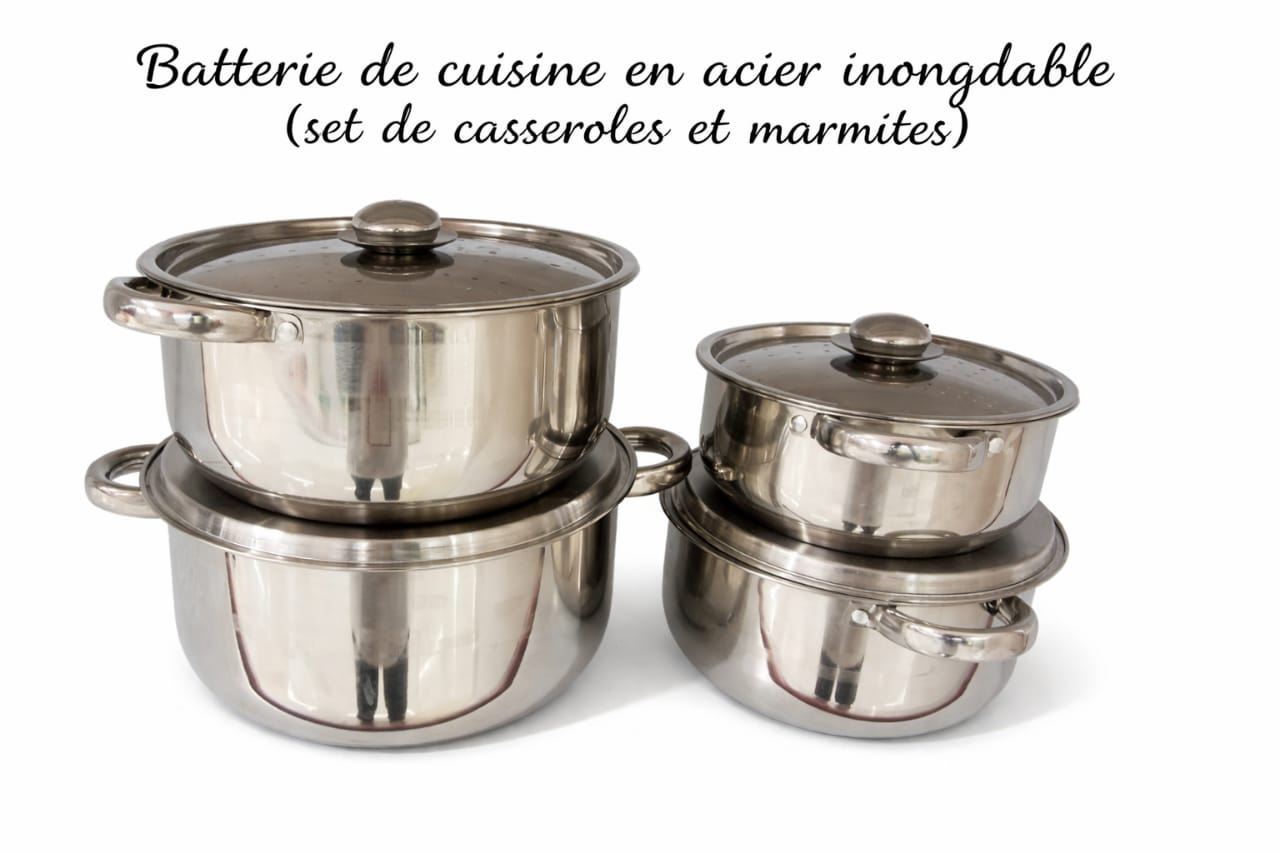 12PC Ensemble de casseroles et poêles en acier inoxydable pour la cuisine à domicile